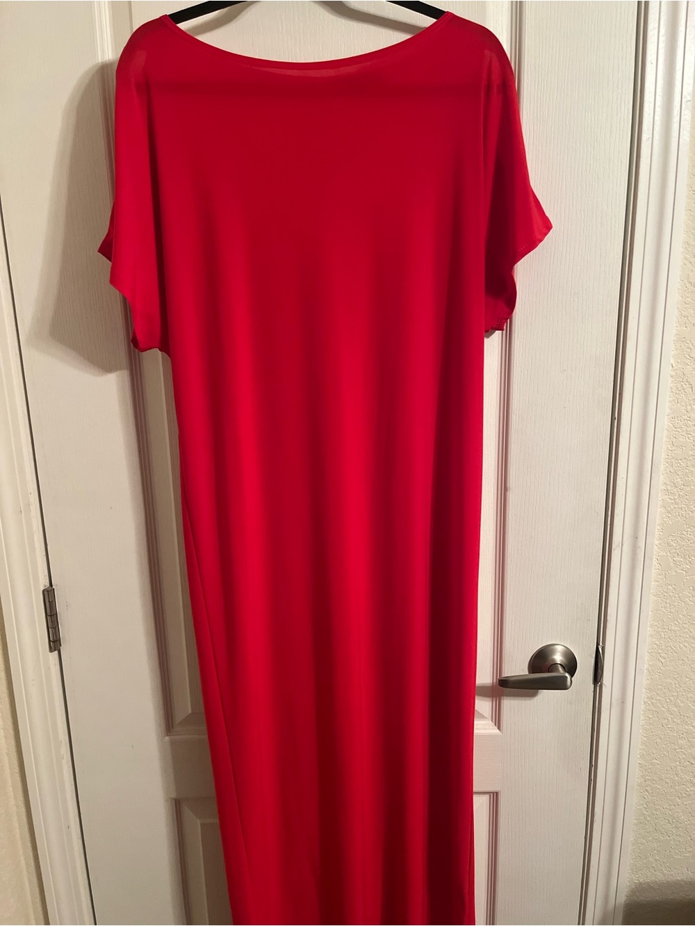 Tiana B. Bright Red Boatneck Maxi Dress
